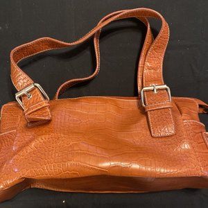 Worthington Faux Alligator Handbag Purse Burnt Orange #380